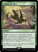 A Magic: The Gathering card named "Windswift Slice [The Lord of the Rings: Tales of Middle-Earth Commander]." It depicts an elf warrior in action amidst foliage, wielding a double-edged blade. With a green border, it details casting cost "2G" in the top right corner and features an ability creating 1/1 Elf Warrior tokens reminiscent of Tales of Middle-Earth.