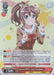 A trading card featuring Saya Yamabuki from the BanG Dream! series, part of the Poppin'Party band. She has brown hair tied in two ponytails and is wearing a school uniform with a blue plaid skirt. Smiling and holding up a peace sign with both hands, text on this promo card details her abilities and stats. The product name is Starrin'PARTY, Saya Yamabuki (BD/W47-E026P PPR) (Parallel Foil) (Promo) [Bushiroad Event Cards] by Bushiroad.