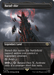 A rare Magic: The Gathering trading card titled "Barad-dur (0751) (Borderless) (Surge Foil) [The Lord of the Rings: Tales of Middle-Earth]." It depicts a dark, menacing tower with fiery lava and glowing red cracks against a stormy sky. The Legendary Land enters tapped unless you control a legendary creature, adds black mana, and has an Amass Orcs ability.