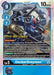 A Digimon card featuring DeckerGreymon [BT10-026] [Xros Encounter Pre-Release Cards], characterized by a robotic, armored appearance from the Xros Encounter set. The card has a play cost of 9, 10000 DP, and is at Level 5 with Blue Flare abilities. Detailed art and text sections describe its effects and include "Pre-Release" labeling.