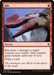 A Magic: The Gathering card titled "Rile [Ixalan]" depicts a roaring red dinosaur with an insect dealing damage to it. "Rile deals 1 damage to target creature you control; that creature gains trample until end of turn. Draw a card." Flavor text: "The enormous can still be at the mercy of the small." Collector number 158