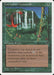 A Magic: The Gathering card titled "Concordant Crossroads [Chronicles]." The card features a lush forest with a waterfall, vibrant flowers, and a red bird flying. As a "World Enchantment" with a green mana cost, it grants all creatures haste, allowing them to attack or use tap abilities immediately.