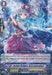 A trading card featuring "Battle Maiden, Amenohoakari (BT14/029EN) [Brilliant Strike]" from "Cardfight!! Vanguard" by Bushiroad. The Genesis warrior, with silver hair and a traditional outfit, wields a glowing blue blade. This Grade 0 card from United Sanctuary boasts a power of 5000 and various stats and special abilities.