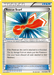 A Pokémon trading card titled "Rescue Scarf (115/124) [Black & White: Dragons Exalted]," part of the Pokémon series. The card features an illustration of an orange scarf with yellow tips on a blue energy-like background, glowing brilliantly. This Uncommon Trainer Item's in-game text details its abilities and effect.