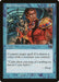 Magic: The Gathering card titled "Jaded Response [Apocalypse]." This blue Instant with a casting cost of one blue and one colorless mana showcases a determined woman in red armor and a skeleton. The text reads, "Counter target spell if it shares a color with a creature you control.” Quotation from Sisay: "Calm down everyone; it's nothing we haven't seen before." Artwork by Matt Cavotta.
