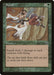 A Magic: The Gathering card from the Mercadian Masques set named "Squall [Mercadian Masques]." It shows a dramatic scene of a man being thrust through a roaring storm. As a Sorcery, it reads, "Squall deals 2 damage to each creature with flying." The background is dark with swirling winds, and the mana cost is 2 colorless and 1 green.