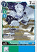 The Digimon trading card, "Panjyamon (X Antibody) [BT9-051] [X Record Pre-Release Promos]," showcases a white, lion-like creature wielding a large ice sword against a snowy mountain backdrop. As one of the X Record Pre-Release Promos, this card details its effects, level, and digivolution cost and is marked with "Pre-Release" in yellow text.