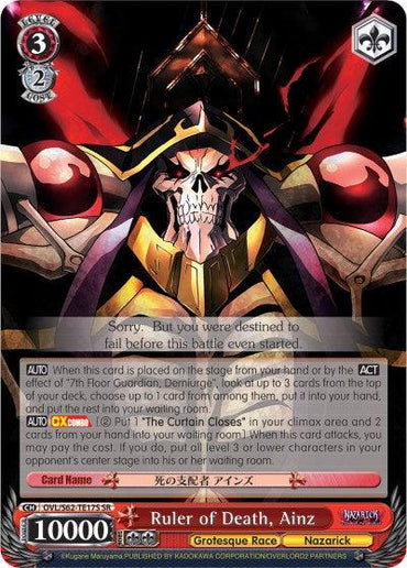 Ruler of Death, Ainz (OVL/S62-TE17S SR) [Nazarick: Tomb of the Undead]