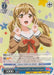 A trading card featuring "Starrin'PARTY, Arisa Ichigaya (BD/W47-E091P PPR) (Parallel Foil) (Promo)" from the We Are Poppin'Party series. The pastel background is adorned with bubbles and stars. Arisa, with her light brown hair, smiles cheerfully and makes a peace sign with both hands. Below, various stats and descriptions relate to the card game Promo by Bushiroad Event Cards.