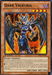 A Yu-Gi-Oh! trading card titled "Dark Valkyria [BP02-EN064] Mosaic Rare." The card shows a female warrior with dark armor, purple wings, a horned helmet, and glowing effects around her hands. This Gemini Monster boasts 1800 attack points and 1050 defense points. It is of the Fairy type and is a 1st Edition.