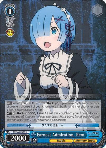 Earnest Admiration, Rem (RZ/S68-E073 U) [Re:ZERO Memory Snow]