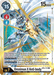 A Digimon trading card from the Battle of Omni set, featuring "Omnimon X Anti-body [BT5-111]." This Secret Rare card has a blue and yellow border, 15 (level), 6 (cost), and 15000 DP. Omnimon X Anti-body appears armored and sword-wielding against a digital, starry background. The card text details its abilities and evolution requirements.