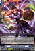 A Double Rare card from the "Cardfight!! Vanguard" game, produced by Bushiroad, features a character named "Steam Maiden, Barni." She has red hair, wears a steampunk costume with a top hat, and wields a mechanical staff. With stats including a grade of 1, 8000 power, and 1 critical, she appears in the set "Triumphant Return of the Brave Heroes" as card D-BT05/024EN.