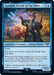 A Magic: The Gathering card depicting Gandalf, Friend of the Shire [The Lord of the Rings: Tales of Middle-Earth]. This legendary blue Avatar Wizard, with 2/4 stats, costs 3 colorless and 1 blue mana. Abilities include Flash and drawing a card if another creature chosen as Ring-bearer is present. Gandalf is illustrated in