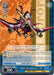 A trading card depicting the "Agile Aeroplane, L.B (JJ/S66-E088 C) [JoJo's Bizarre Adventure: Golden Wind]" from Bushiroad. The character card showcases a detailed aircraft with weapons, backed by vibrant JoJo’s Bizarre Adventure-themed graphics. Text details the card's stats and abilities, with Narancia's quote at the top.