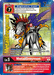 The image is a rare Digimon trading card featuring "MetalGreymon [EX1-008] (Alternate Art) [Classic Collection]." The card has a yellow border with the Digimon card game logo at the top left and a red box at the bottom displaying "Lv. 5" and the card name. MetalGreymon, a cyborg dragon, is depicted with metal armor, a spiked helmet, and wings. The card details its