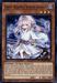 A Yu-Gi-Oh! Ultra Rare trading card titled "Ghost Reaper & Winter Cherries [DUDE-EN002] Ultra Rare." The card features an illustration of a young, white-haired girl in a white kimono holding a pink scythe, surrounded by glowing blue magical symbols and falling cherry blossoms. Part of the Duel Devastator set, it has details on attack, defense, and effect text.