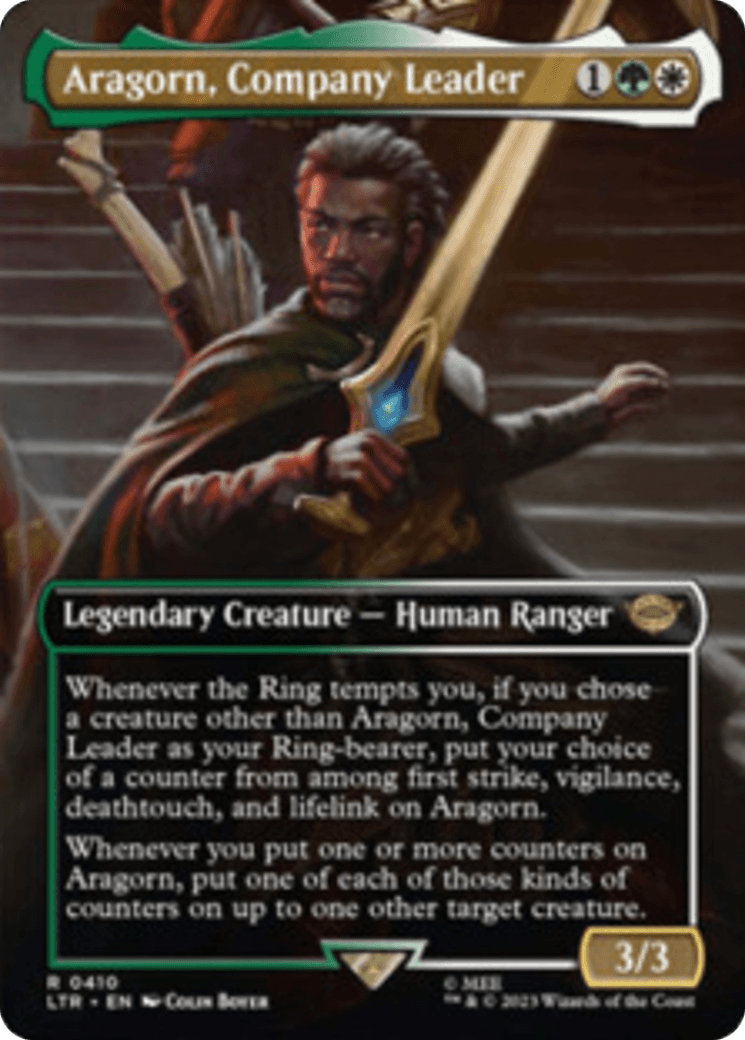 Aragorn, Company Leader (Borderless Alternate Art) [The Lord of the Rings: Tales of Middle-Earth]