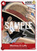 A promotional trading card featuring Monkey D. Luffy from the FILM/Supernovas/Straw Hat Crew, with a power score of 6000 and a counter value of +1000. The card has a red border with a 4 cost indicator and Strike attribute at the top. Large "SAMPLE" text overlays Luffy in his iconic straw hat, grinning with his left, called Monkey.D.Luffy (One Piece Film Red) [One Piece Promotion Cards] by Bandai.