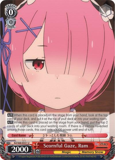 Scornful Gaze, Ram (RZ/S68-E031 U) [Re:ZERO Memory Snow]