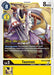 The Digimon card "Taomon [BT10-039] [Xros Encounter Pre-Release Cards]" showcases Taomon, a robed fox-like creature adorned with mystical symbols. This Pre-Release card features a blue Digivolve cost icon marked as (8) and a yellow icon for Level 4 displayed as (3). The text at the bottom includes its level (Lv. 5), DP (8000), type, and the ID code BT10-039 from the Xros Encounter series.