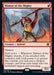 A Magic: The Gathering card titled "Minion of the Mighty [Dungeons & Dragons: Adventures in the Forgotten Realms]" from the Adventures in the Forgotten Realms set depicts a fiery scene. This Dungeons & Dragons-themed card features a reptilian kobold wielding a trident, surrounded by flames. Its text describes abilities like "Menace" and "Pack tactics," with 0/1 power/toughness.