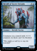 The "Herald of Secret Streams [The Lost Caverns of Ixalan Commander]," a rare Magic: The Gathering card, showcases a blue-skinned, red-haired Merfolk Warrior holding a trident. With a mana cost of 3 colorless and 1 blue, its ability prevents creatures you control with +1/+1 counters from being blocked. It has a power/toughness rating of 2/3.