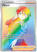 A holographic Pokémon card titled "Cheryl (173/163) [Sword & Shield: Battle Styles]," from the Pokémon series, features a colorful rainbow background with rays emanating outward. The card showcases an anime-style character with long green and red hair, wearing a green and white outfit. Text details the card's healing abilities and supporter limitations.