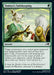 Illustrated card titled "Tamiyo's Safekeeping [Kamigawa: Neon Dynasty]" from the Magic: The Gathering game. It depicts Tamiyo, a character with antlers and white hair, handing a glowing item to another character with green skin and white hair. Originating from Kamigawa: Neon Dynasty, it grants them indestructible and hexproof.