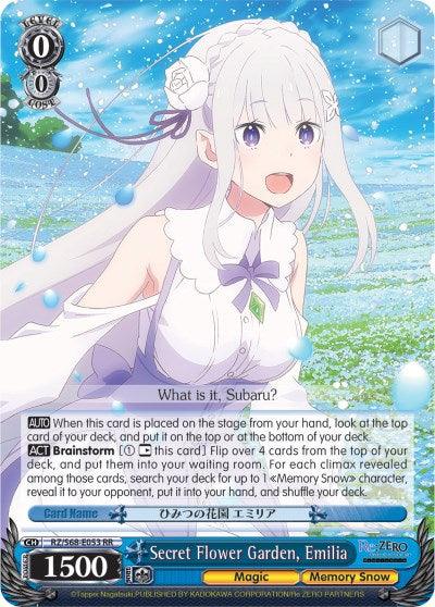 Secret Flower Garden, Emilia (RZ/S68-E053 RR) [Re:ZERO Memory Snow]