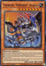 An image of the Yu-Gi-Oh! Therion Empress Alasia [POTE-EN008] Super Rare trading card. The Effect Monster features a robotic, reptile-themed empress with sharp armor, blue and orange accents, and a staff in a fiery battlefield. The card has 2100 ATK and 2500 DEF, is a Reptile/Effect type, and has various game effects.