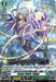 A trading card featuring "Astute Noble, Eddga" (D-BT01/108EN) from Bushiroad's Genesis of the Five Greats collection, depicting an anime-style character with silver hair and a flowing blue and purple outfit. He holds a large, glowing flower staff. The text at the bottom provides details on his abilities and stats, including an attack value of 13000 and skills such as Twin Drive when attacking.