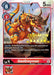 This Digimon card from the Starter Deck: Gallantmon Promos, named GeoGreymon [ST7-06], showcases a dynamically designed image of GeoGreymon with intense fiery graphics in the background. The card text provides information about its play cost, level, attributes, and effects. It is identified by the code "ST7-06" and classified as a Level 4 Champion Dinosaur with a Vaccine attribute.