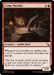 A Magic: The Gathering card named "Crime Novelist [Murders at Karlov Manor]" displays a Goblin Bard writing at a desk cluttered with books, a skull, inkwell, and candle. The card has a power/toughness of 1/3 and the ability to gain a +1/+1 counter when an artifact is sacrificed.