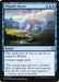 A Magic: The Gathering card titled "Wizard's Retort [Dominaria]" from Magic: The Gathering. The card has a blue border and text box with an illustration of a castle protected by a magic barrier under a stormy sky. It requires one colorless and two blue mana and is an instant spell that can counter any spell. This uncommon gem is essential for any blue deck.