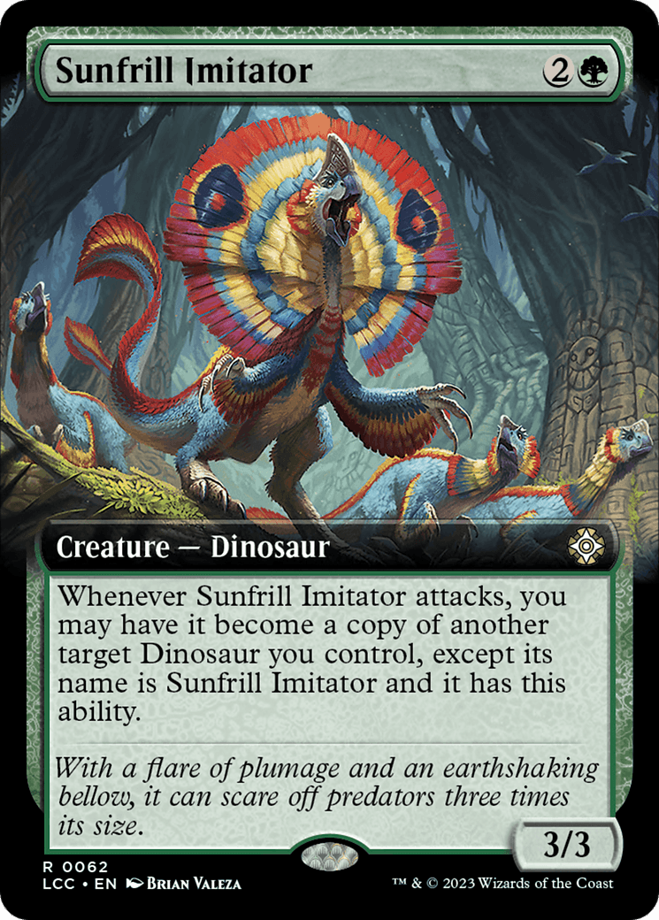 A Magic: The Gathering card from *The Lost Caverns of Ixalan Commander* showcases 