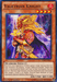 A Yu-Gi-Oh! trading card of "Valkyrian Knight [LDK2-ENJ21] Common" from Legendary Decks II. The Warrior-Type Effect Monster features an armored warrior with golden and red armor, large feathered wings, and a fiery motif. The warrior holds a glowing sword and shield. Stats: ATK 1900, DEF 1200.