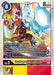 A Digimon Tamer card featuring RizeGreymon (X Antibody) [BT9-041] [X Record Pre-Release Promos]. The card has a blue play cost of 8 and a red evolution cost of 4. The Digimon boasts 8000 DP with extending arms. This pre-release level 5 card is yellow and red, numbered BT9-041 from the Digimon brand.