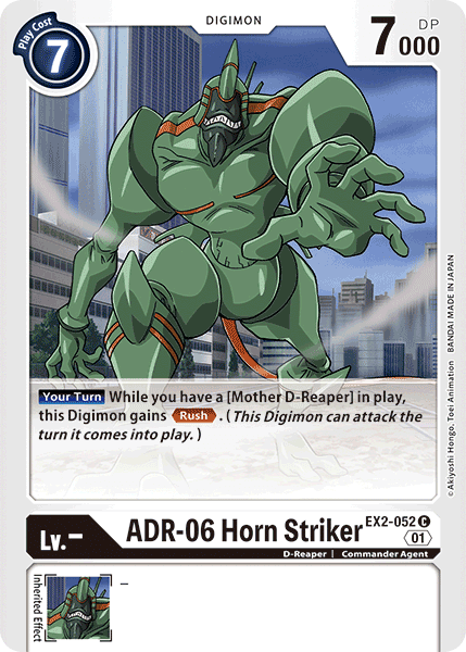 The image features a Digimon trading card titled 