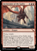 A Magic: The Gathering [Incinerator of the Guilty from the Murders at Karlov Manor] card. It's a red rarity card costing 4 red and 2 other mana, categorized as a Creature — Dragon with 6/6 power and toughness. The dragon flies above a Gothic cathedral amidst fiery destruction. The card ability details are prominently displayed.
