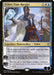 A Magic: The Gathering card titled "Teferi, Time Raveler [War of the Spark]" from Magic: The Gathering, with a casting cost of one white, one blue, and one generic mana. Featuring the legendary planeswalker Teferi with 4 loyalty and abilities that restrict opponents to sorcery speed, allow instant speed sorceries, and return a target to its owner's hand with card draw. The artwork
