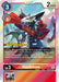 The image displays a unique Digimon card from the Double Diamond Pre-Release collection, featuring Huckmon. With a play cost of 3, level 3, and 2000 DP, this Mini Dragon boasts a metal snout, red cape, and horn. The card also includes game instructions and is labeled as "BT6-009.