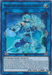 The image features the Ultra Rare Yu-Gi-Oh! trading card "Mekk-Knight Crusadia Avramax [MP20-EN071]" from the 2020 Tin of Lost Memories. The card illustrates a blue-armored warrior holding a glowing sword, surrounded by an ethereal blue aura. It has an ATK of 3000 and is a LINK-4 Link/Effect Monster.