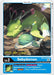 The image shows a Digimon card featuring Bebydomon [BT10-002] [Xros Encounter Pre-Release Cards], a green Baby Dragon-like Digi-Egg with a large leaf atop its head, lying asleep on its back next to an open eggshell. Text on the card includes "Pre-Release," "Lv. 2," along with its special ability and effects. The card ID is BT10-002.