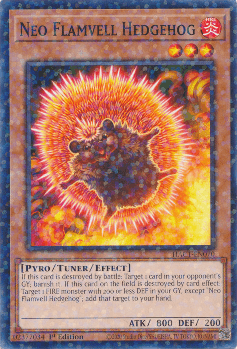 Neo Flamvell Hedgehog (Duel Terminal) [HAC1-EN070] Common