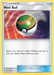 The image is of a Pokémon Nest Ball (123/149) [Sun & Moon: Base Set] card. The card features a green and yellow Poké Ball in the center, with a swirl of red and blue energy in the background. Text describes its function: "Search your deck for a Basic Pokémon and put it onto your Bench. Then, shuffle your deck.