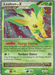 A holographic Pokémon card from the Majestic Dawn series features Leafeon LV.X (99/100) [Diamond & Pearl: Majestic Dawn] with 110 HP. The card has vibrant, sparkly details and is classified as a Holo Rare. Key moves listed are "Energy Forcing" and "Verdant Dance," with specific gameplay instructions. Leafeon's image is centered, surrounded by colorful leaves. The card's rarity symbol is in