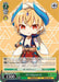 An anime-style trading card featuring SD Gilgamesh (FGO/S75-E102 PR) [Fate/Grand Order Absolute Demonic Front: Babylonia] from Bushiroad. He has blonde hair, red eyes, and wears ornate armor. The promo card text includes abilities and stats: 1500 power, cost 1, level 2. The background is green with character title "Wise King" and series "Babylonia.