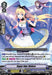 A trading card featuring "Super Idol, Riviere," a blonde-haired girl in a blue and white outfit with a bow, surrounded by musical notes. As a Mermaid Idol from the Bermuda Triangle clan, this Double Rare card includes several pieces of text detailing her special actions and power stats. The specific product is "Super Idol, Riviere (V-EB11/012EN) [Crystal Melody]" by Bushiroad.