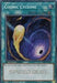 The image shows a Yu-Gi-Oh! Quick-Play Spell card titled "Cosmic Cyclone (Secret) [SBCB-EN142] Secret Rare." The card features artwork of a bright, spiraling cosmic phenomenon resembling a cyclone or black hole. The text reads, "Pay 1000 LP, then target 1 Spell/Trap on the field; banish it." This card is marked as a "Speed Duel" version.